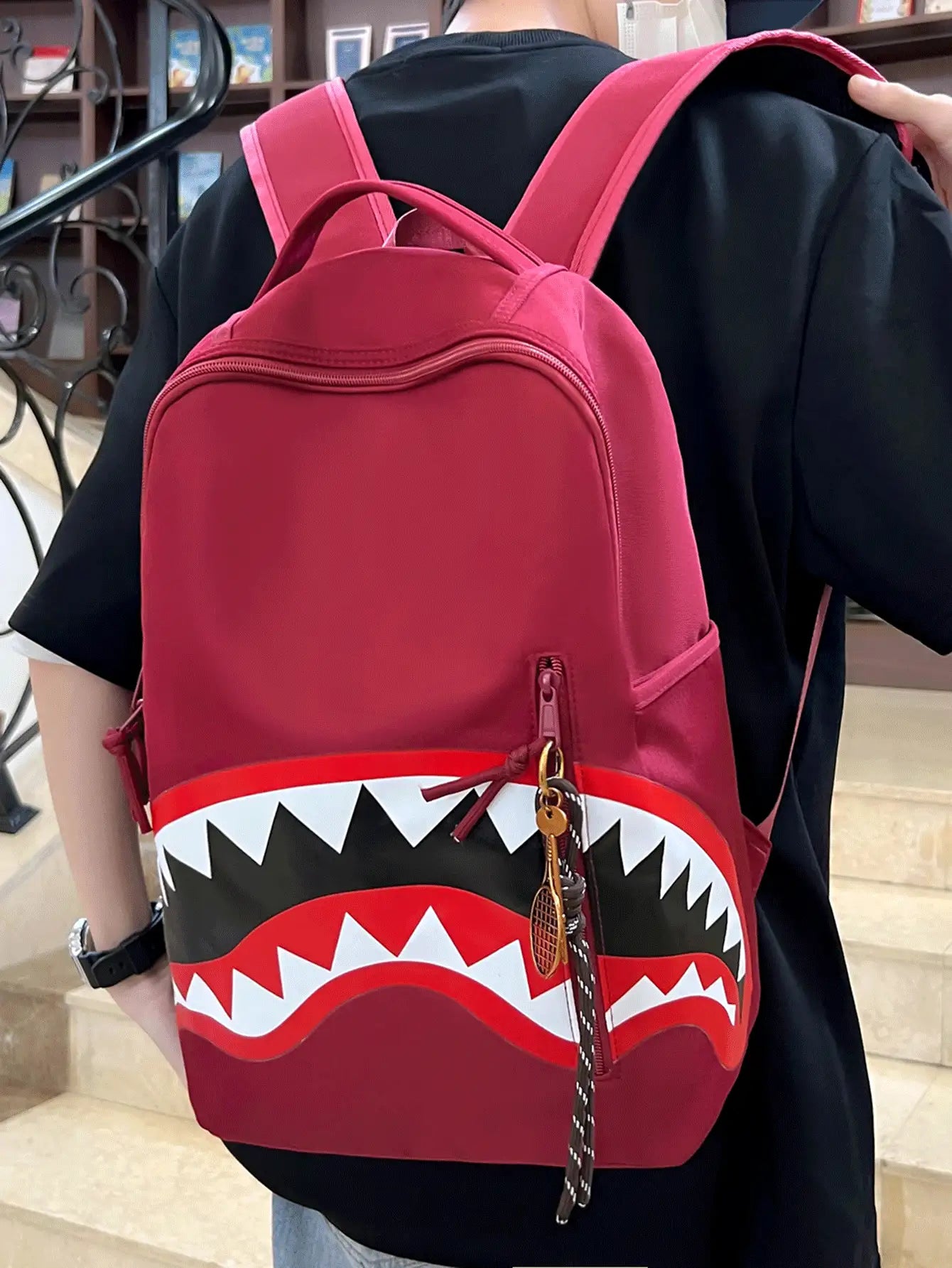 Shark Print Shoulder Bag