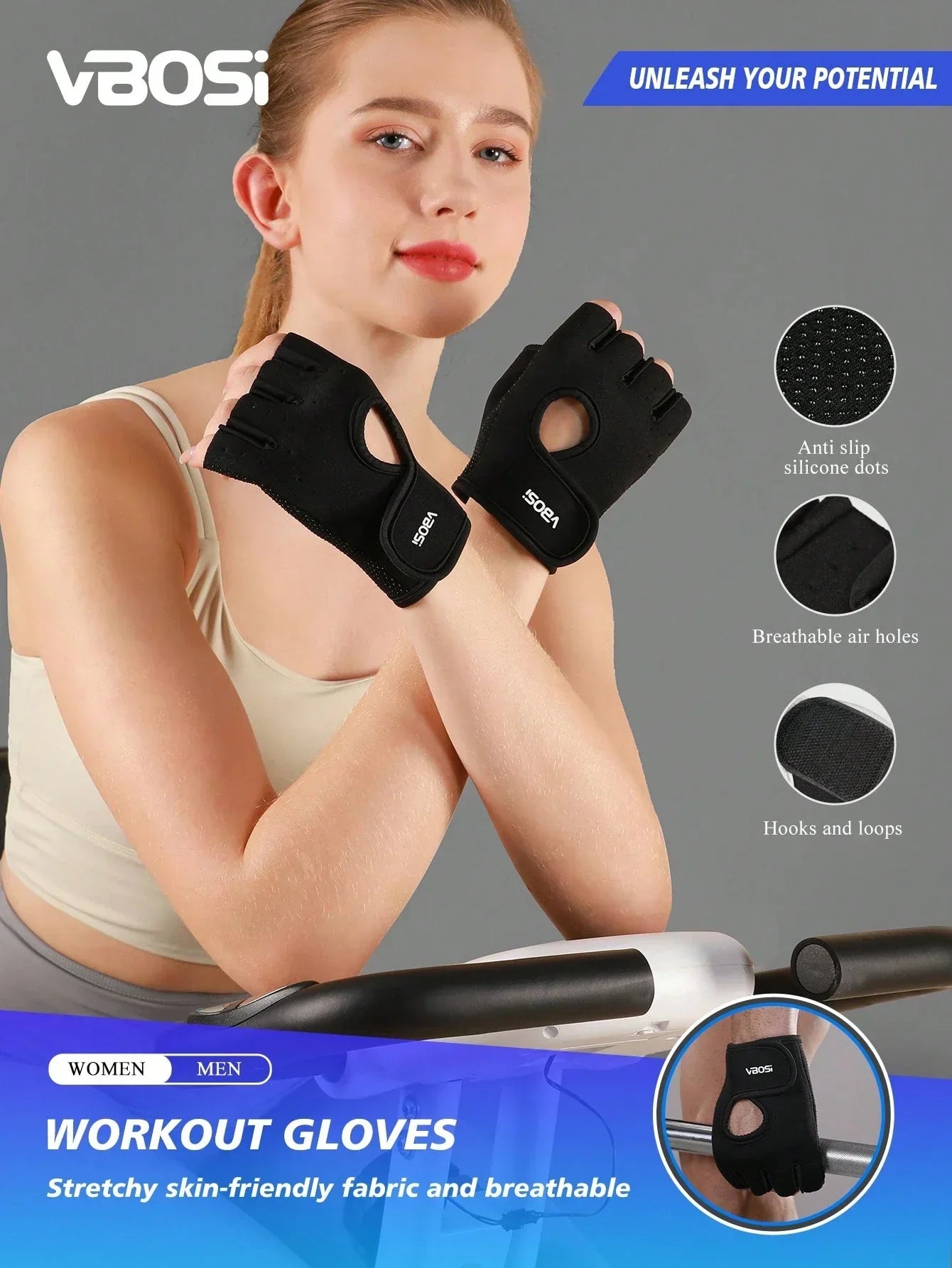 VBOSI Adjustable Sports Gloves