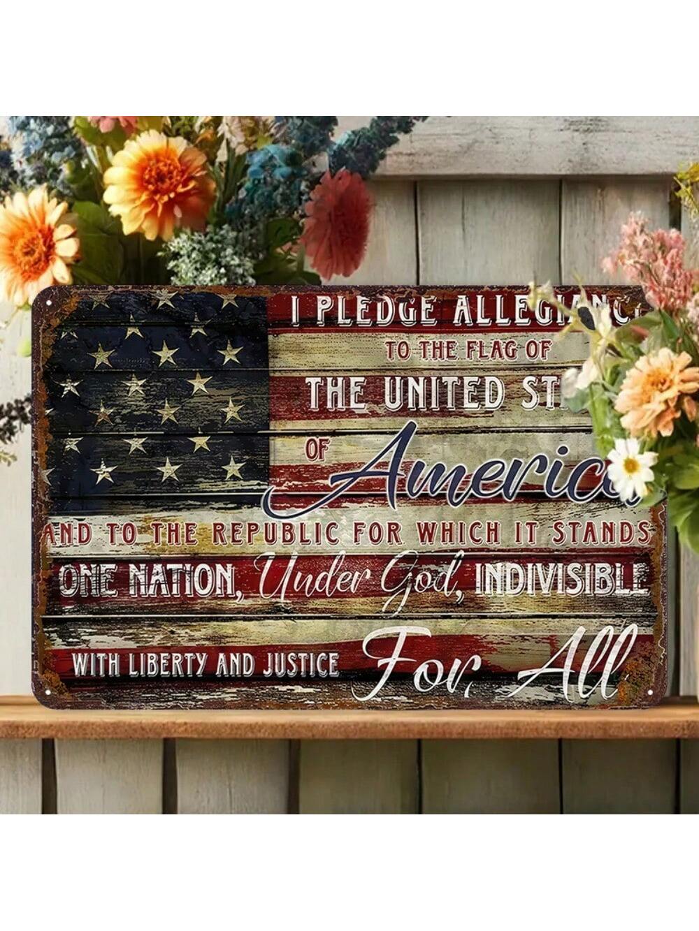 Pledge Allegiance Tin Sign
