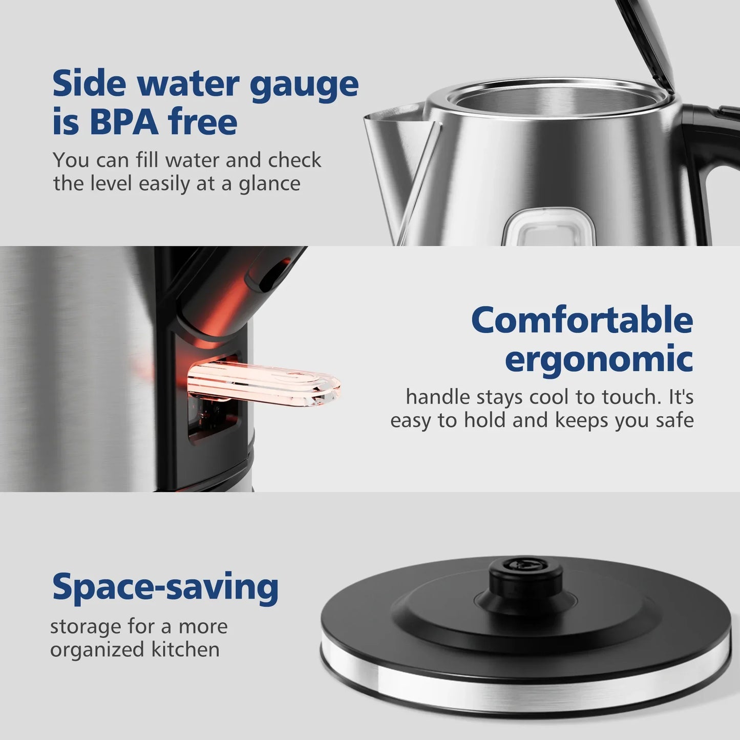 CACHOO Electric Stainless Steel Kettle 1.7L