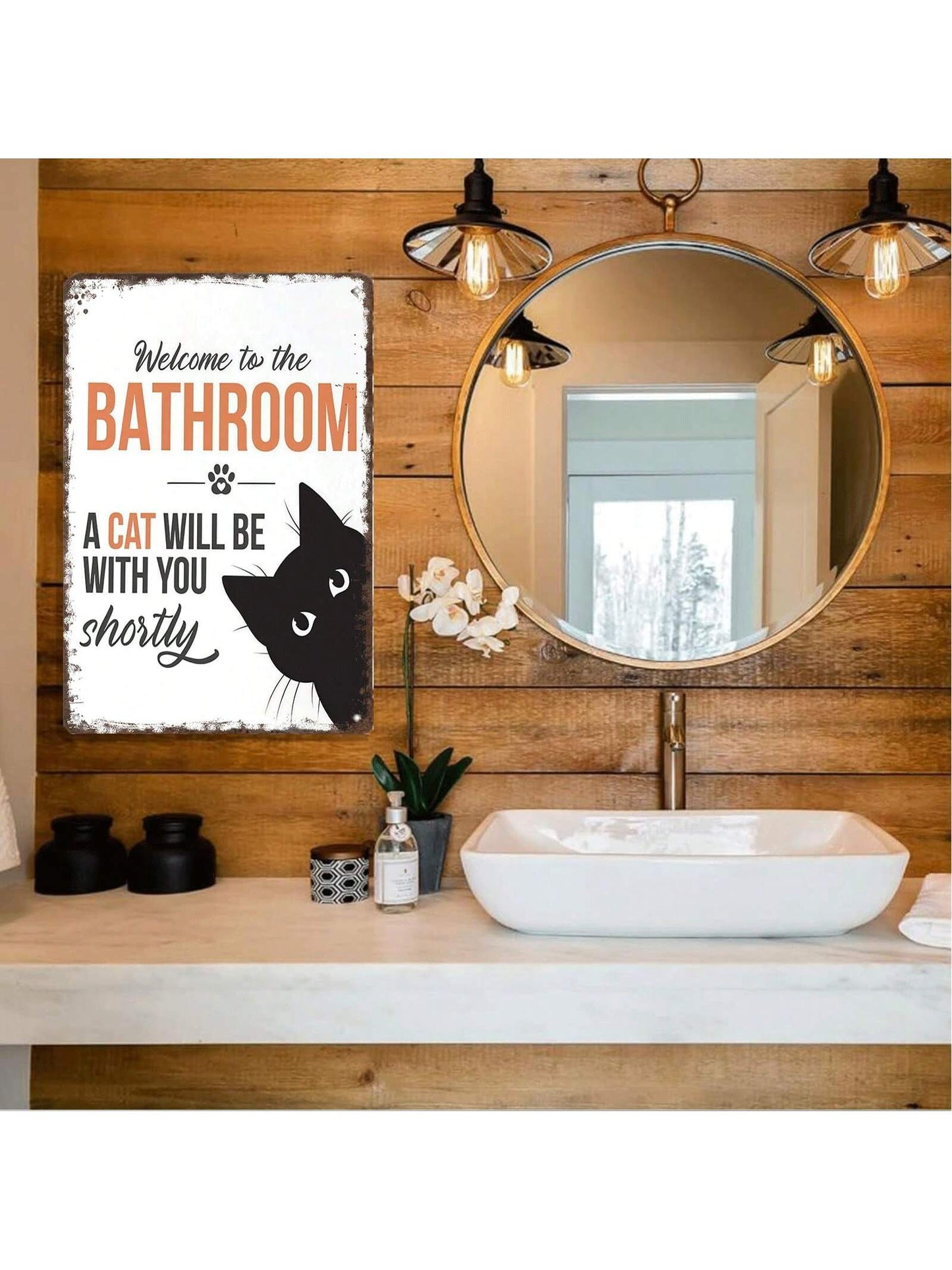 Funny Cat Bathroom Sign