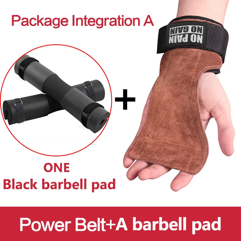 Cowhide Weightlifting Gym Gloves