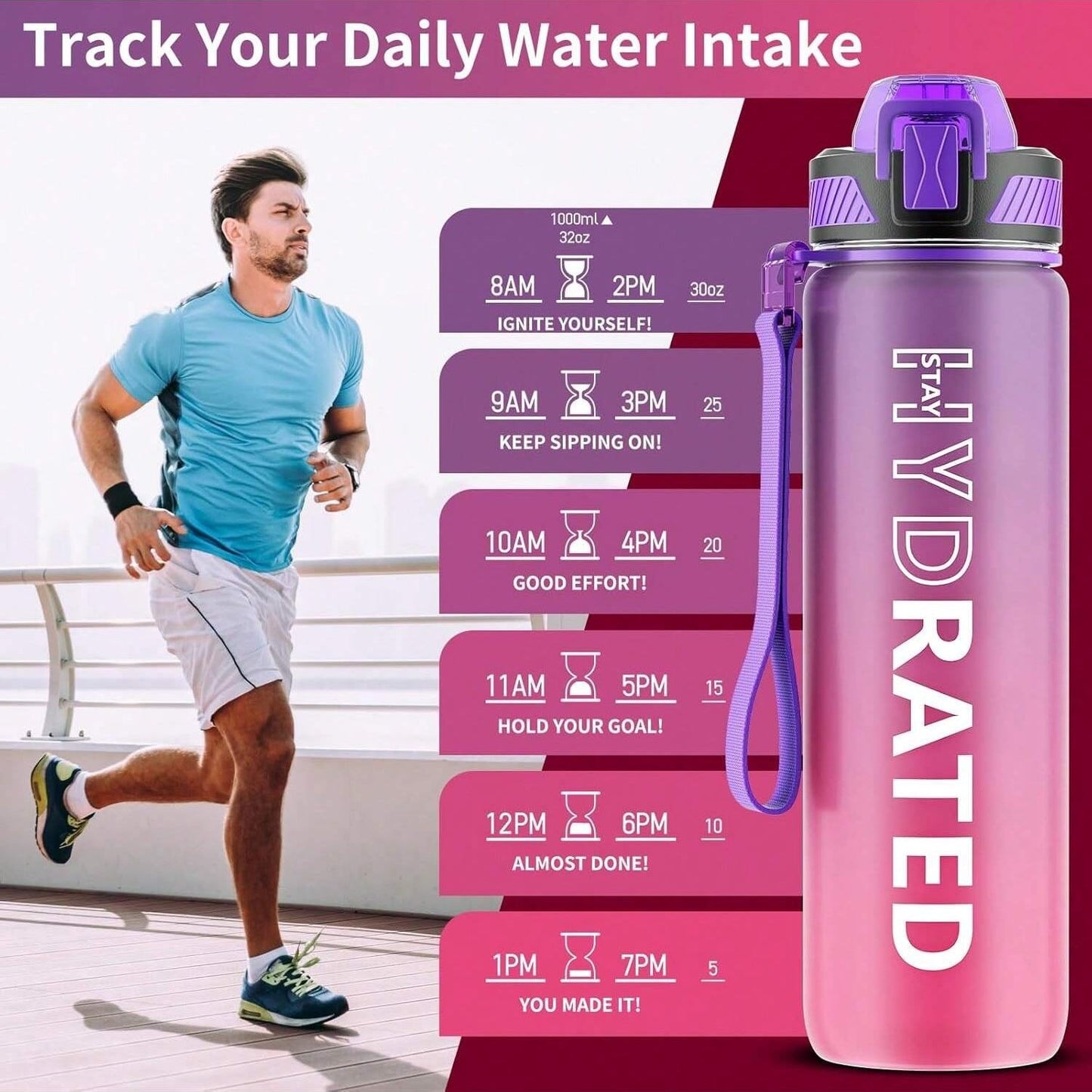 QLUR 32oz Time Marker Bottle