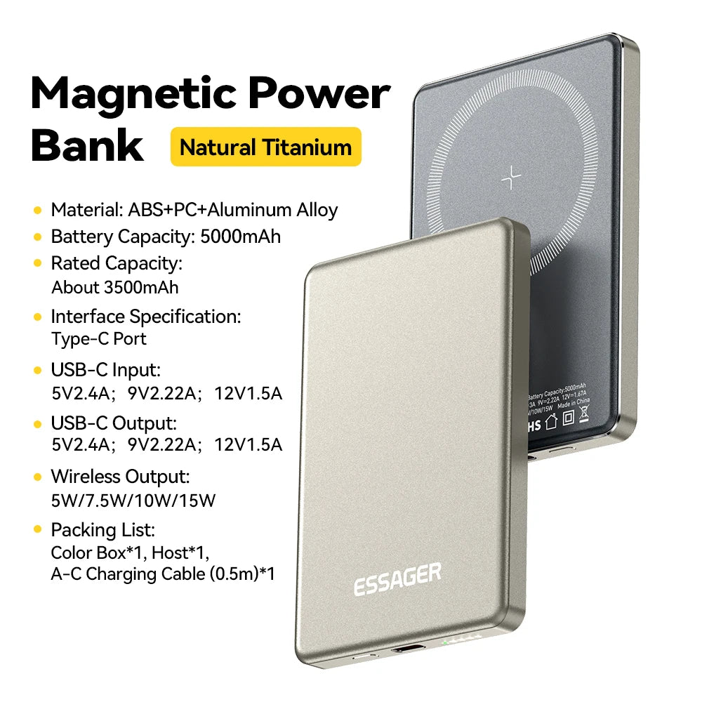 Essager 5000mAh Magnetic Power Bank