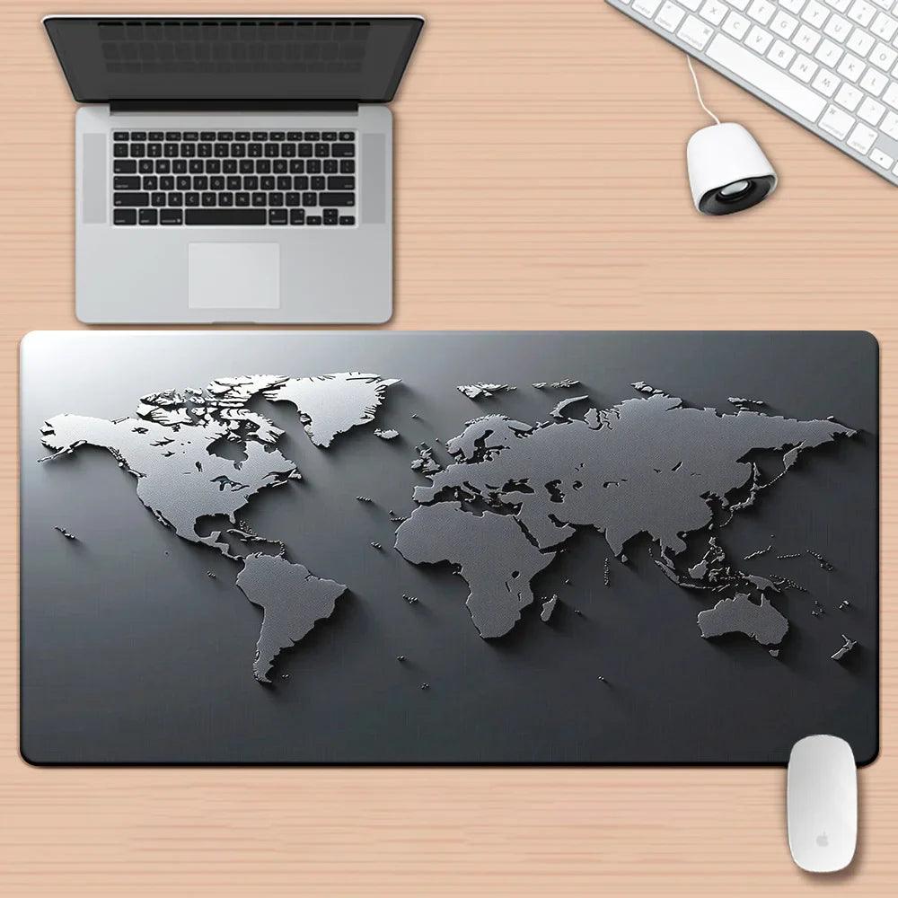 XGZ XXL Grey World Map Mousepad