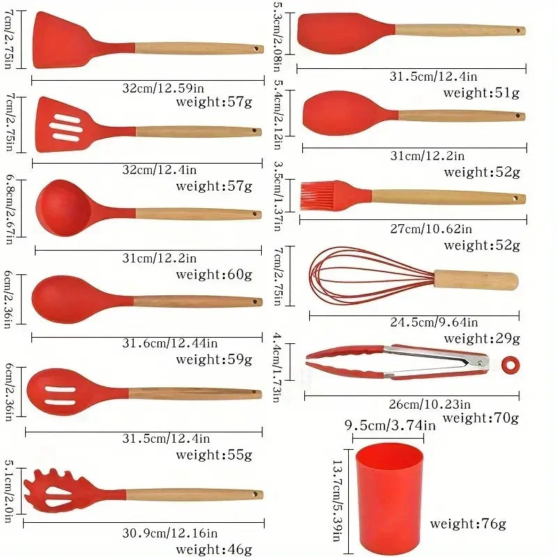 12pcs Silicone Kitchen Utensil Set