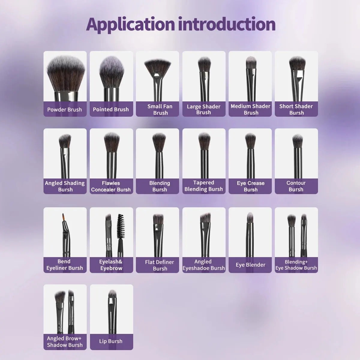 MAANGE 20PCS Pro Brush Set with Box