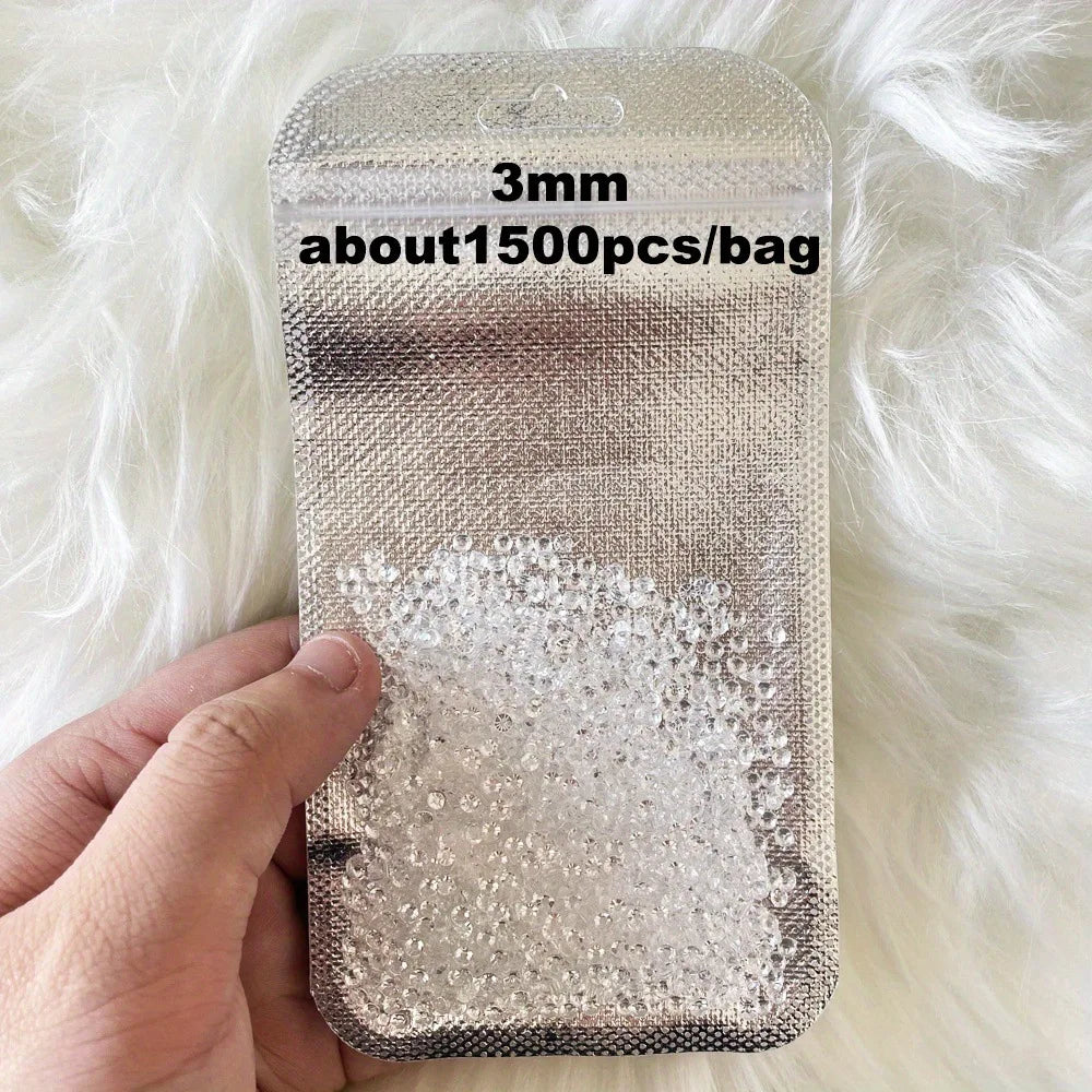 1500Pcs Clear Bubble Nail Beads