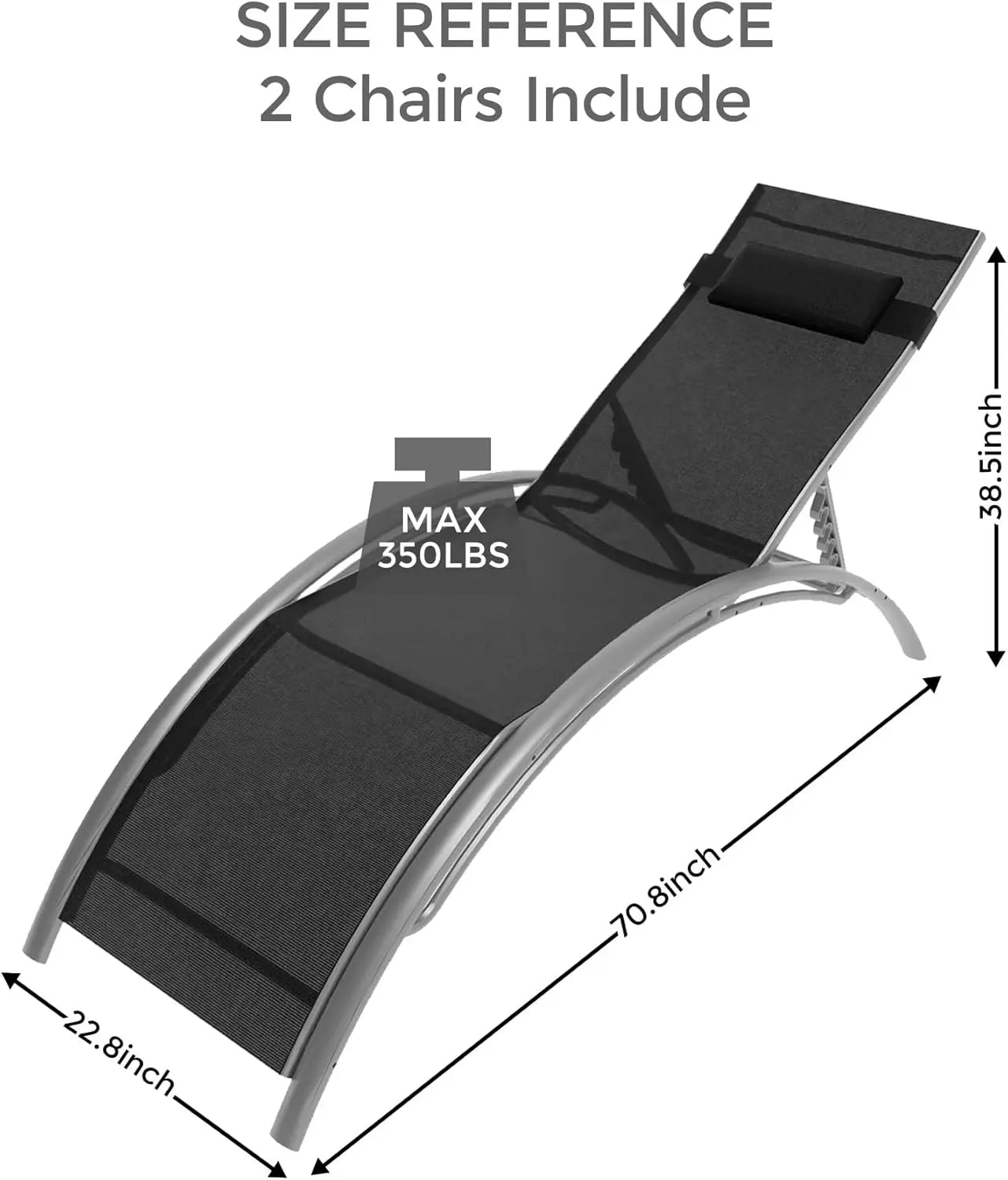 Set of 2 Outdoor Chaise Lounges