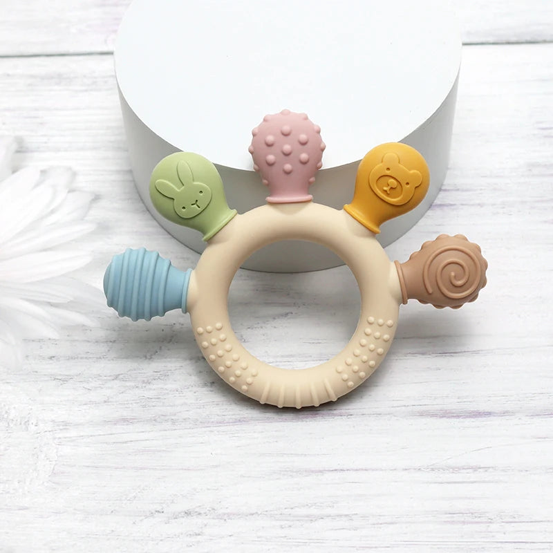 Multicolor Silicone Baby Teething Ring