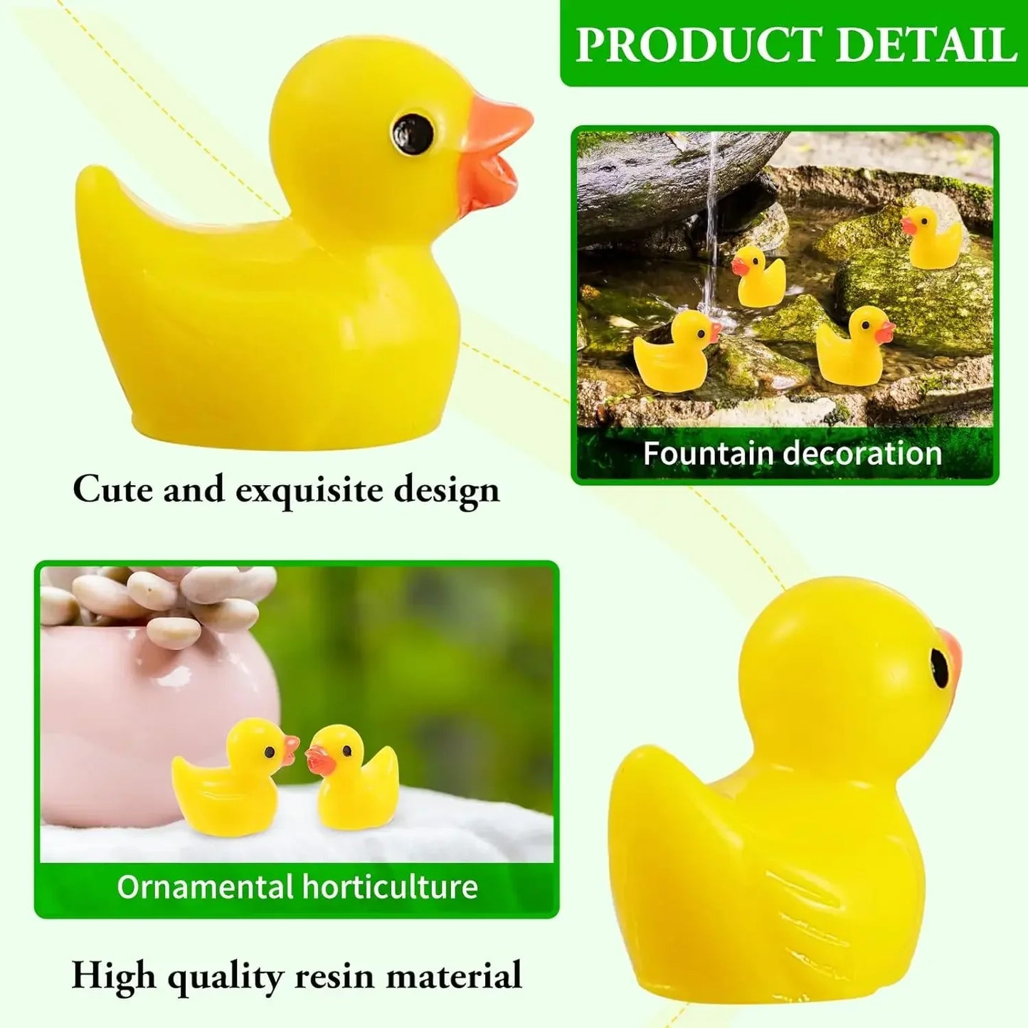 Mini Resin Duck Figures Set