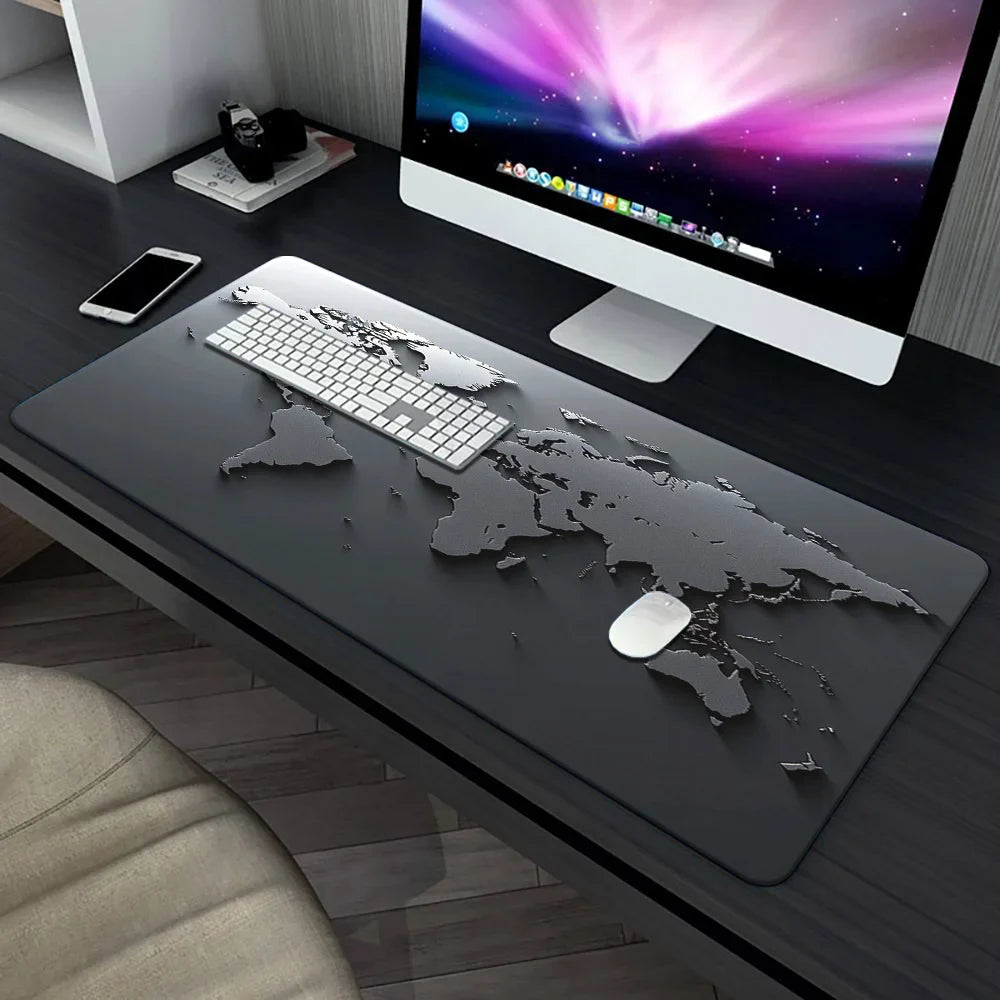XGZ XXL Grey World Map Mousepad
