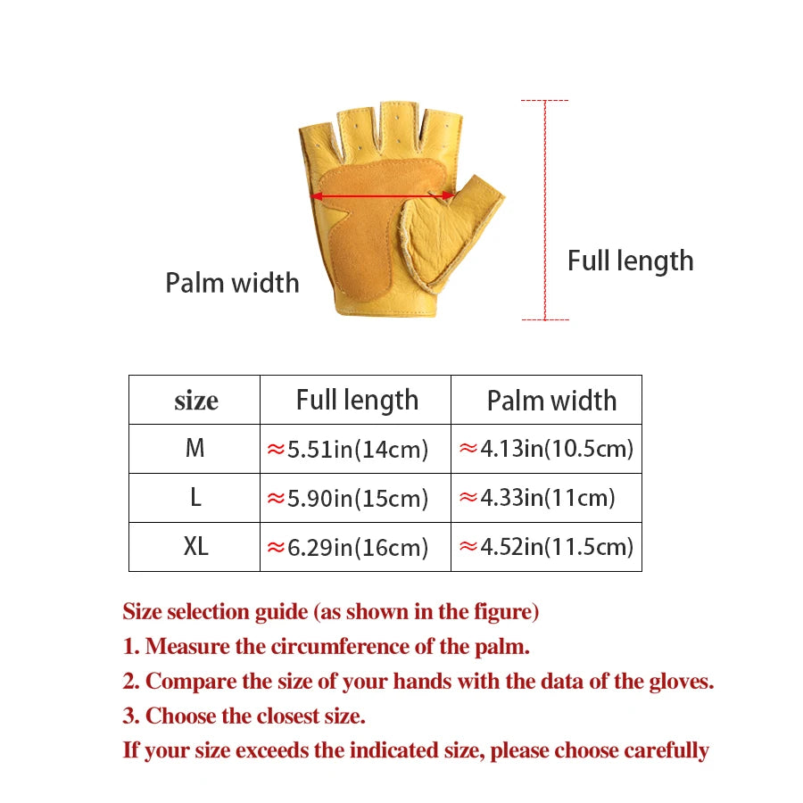 Men’s Fingerless Leather Gloves