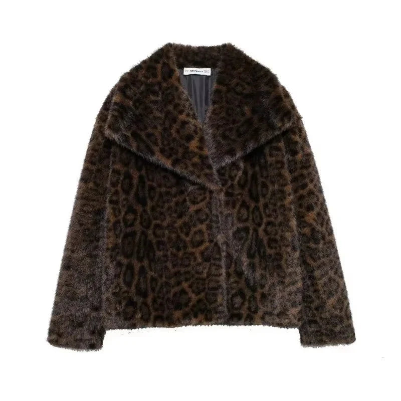 HH Women Elegant Faux Fur Coat
