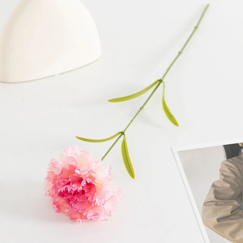 Large White Silk Carnation Flower