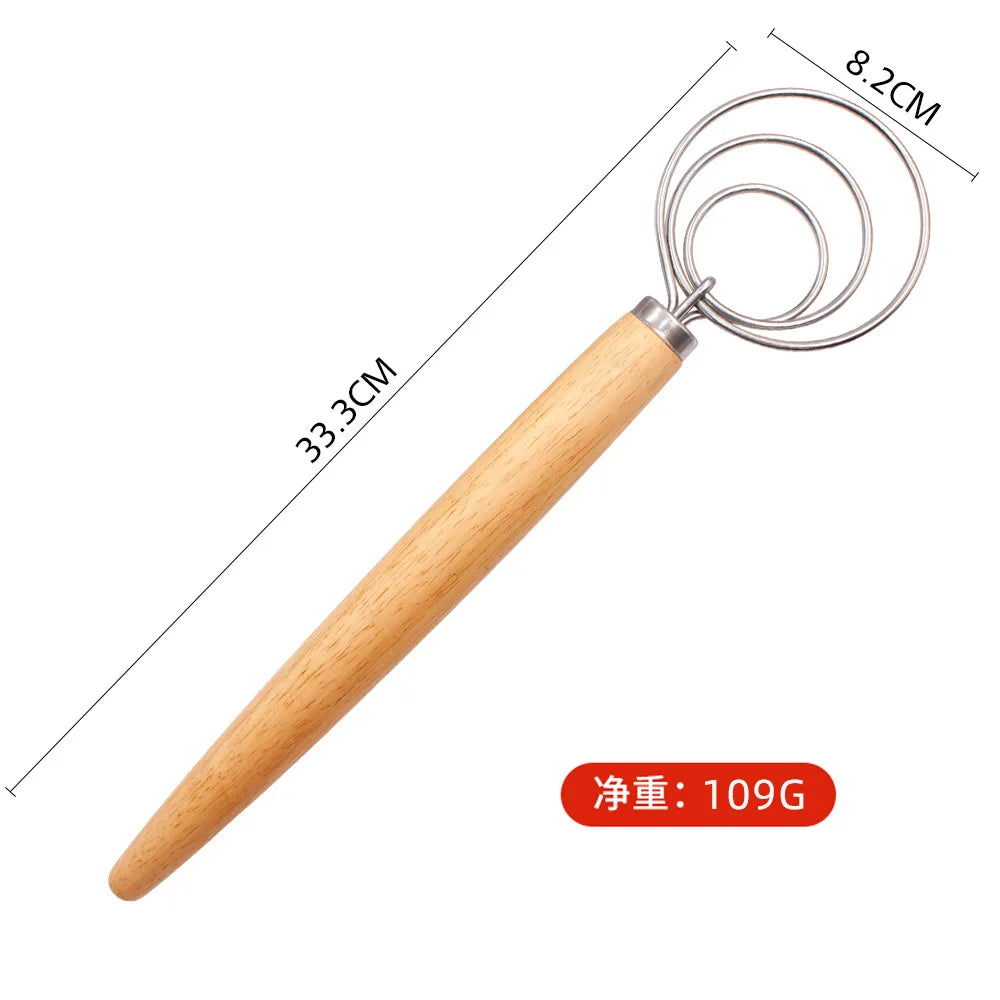 Wooden Handle Danish Dough Whisk