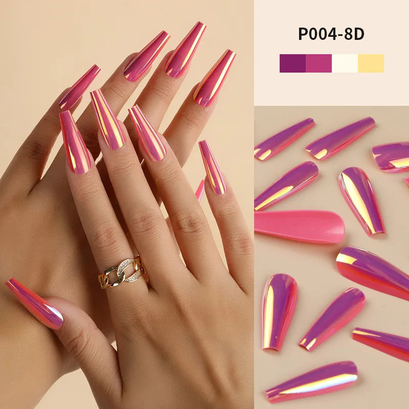 24PCS Mirror Effect Press-On Nails