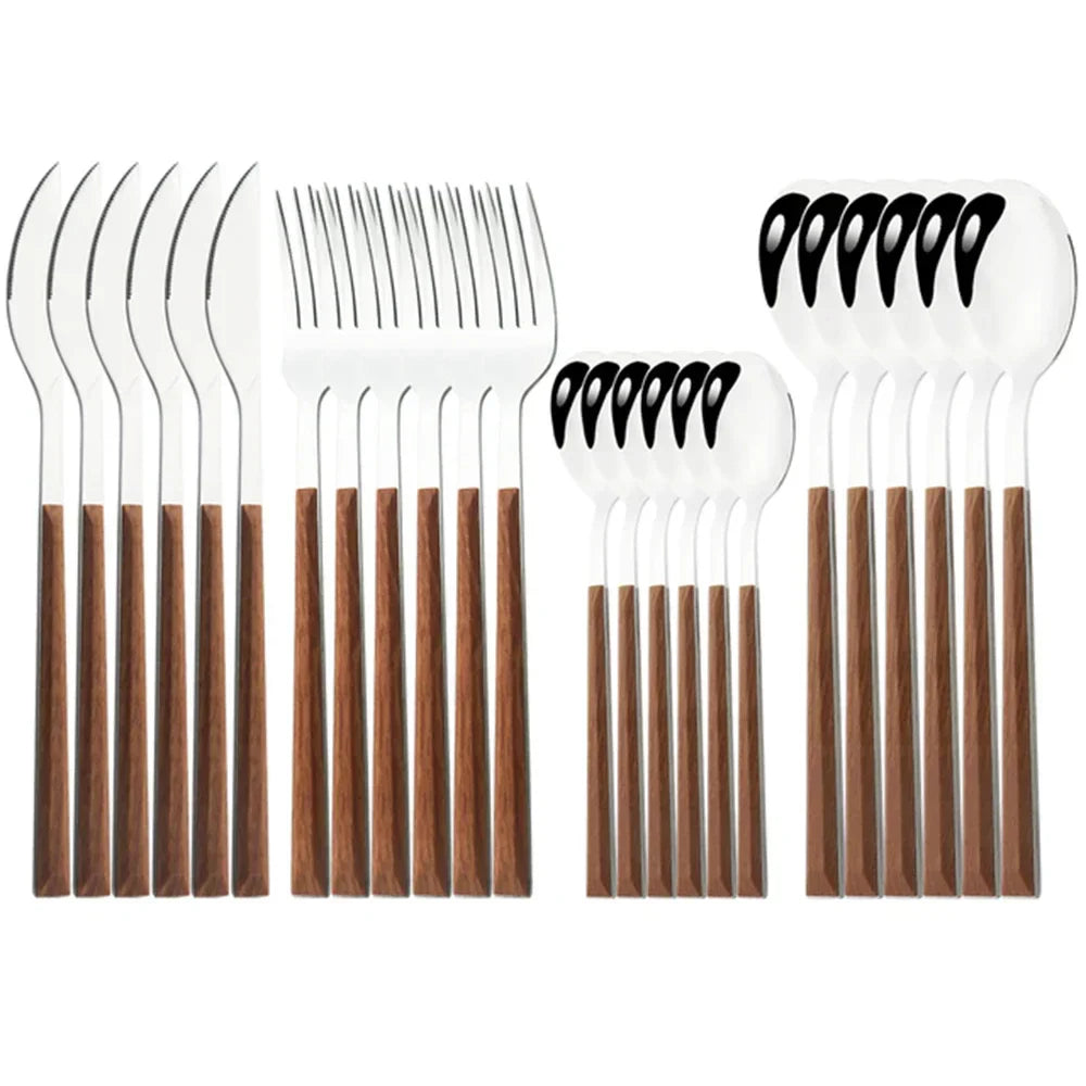 Stainless Steel Wooden Cutlery Set
