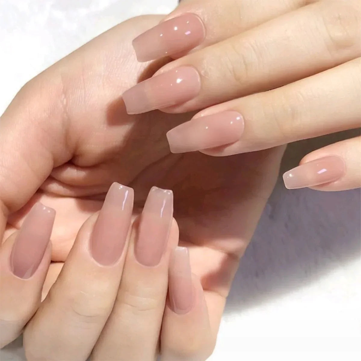 24Pcs Nude French Press-On Nails