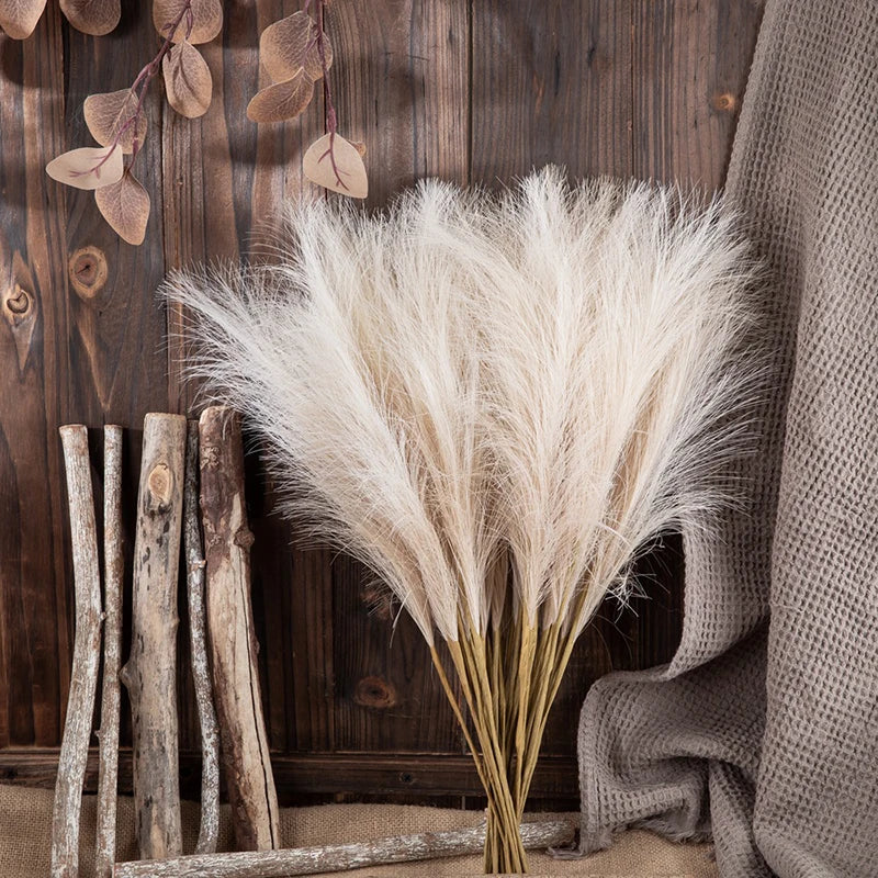 White Faux Pampas Grass Set