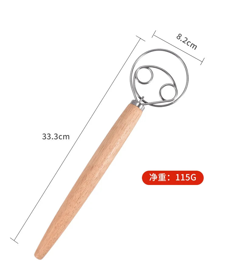 Wooden Handle Danish Dough Whisk