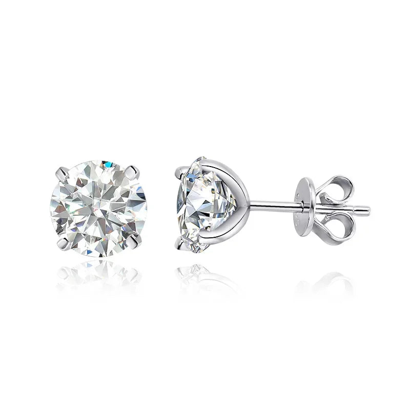 Rose Gold Moissanite Stud Earrings