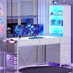 Reversible Computer Desk with Storage