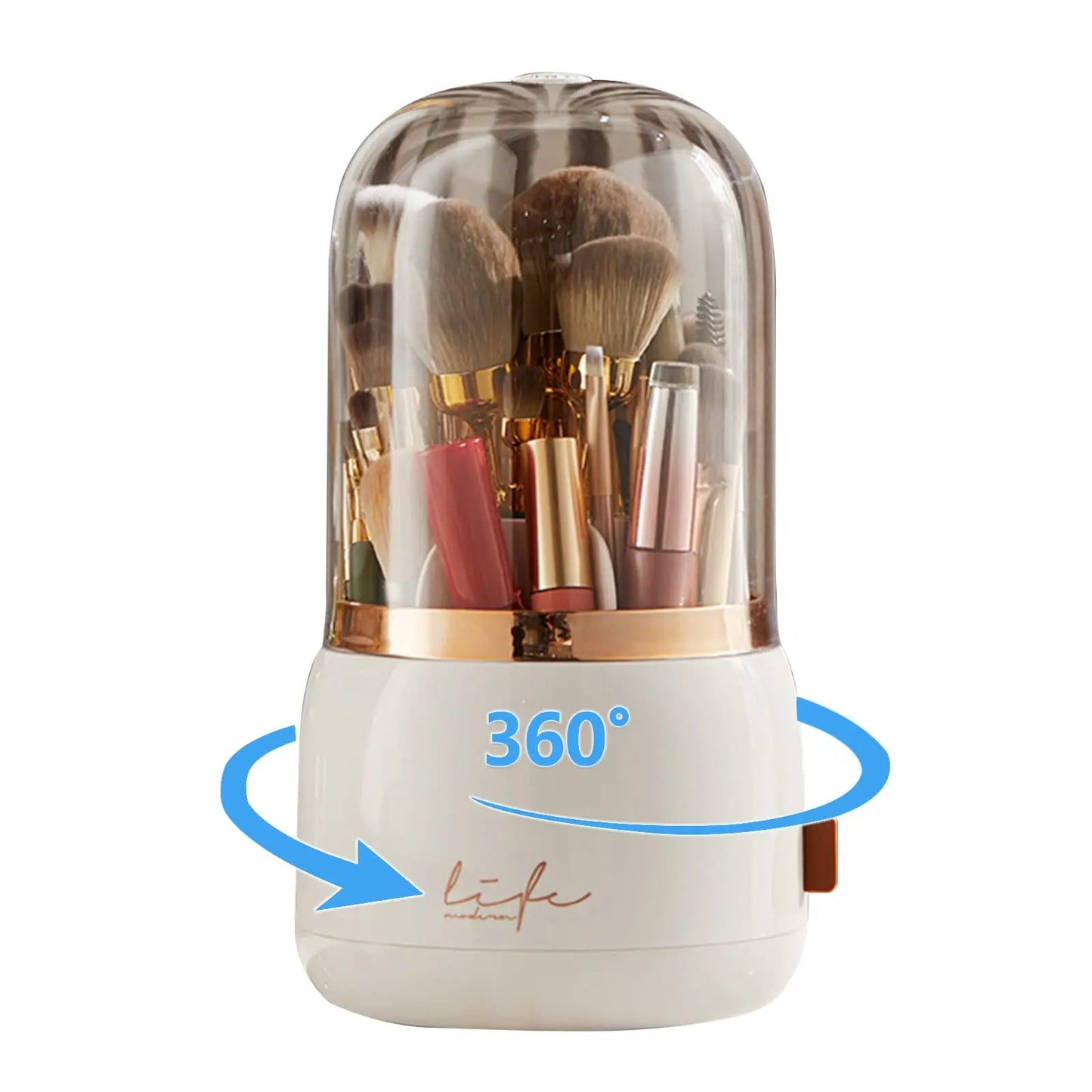 360° Rotating Makeup Brush Organizer