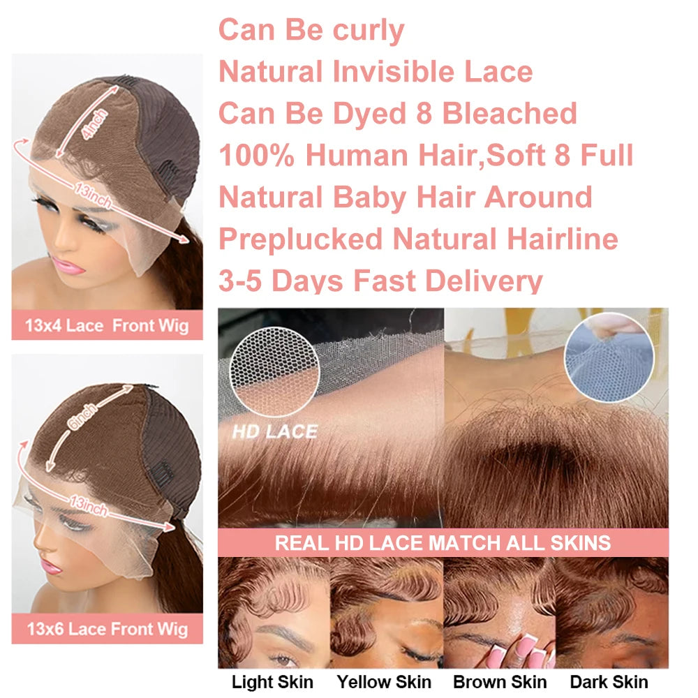 Chocolate Brown Curly Lace Wig