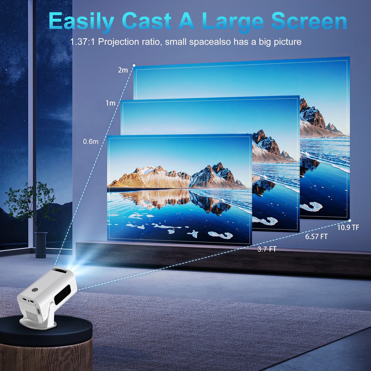 Salange P330W Mini Smart Projector