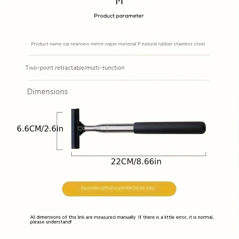 Telescopic Rearview Mirror Wiper
