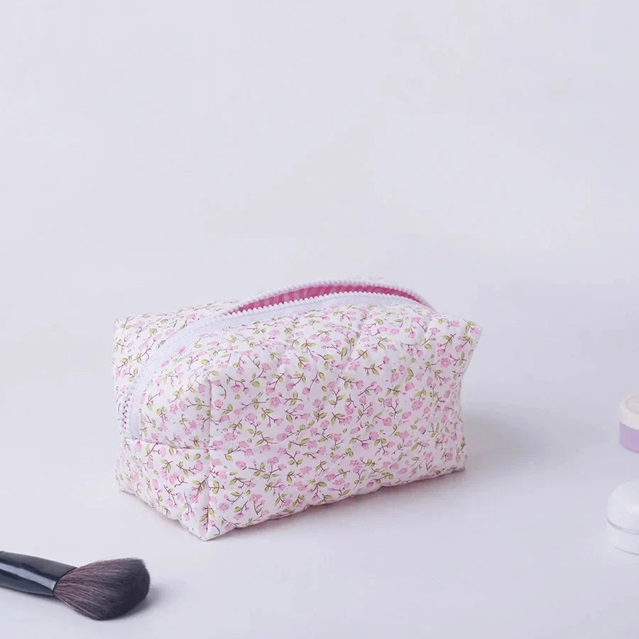 Floral Quilted Makeup Organizer