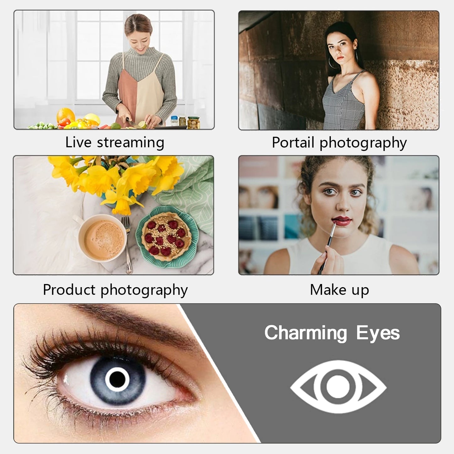 BAODELI 10" Dimmable LED Ring Light