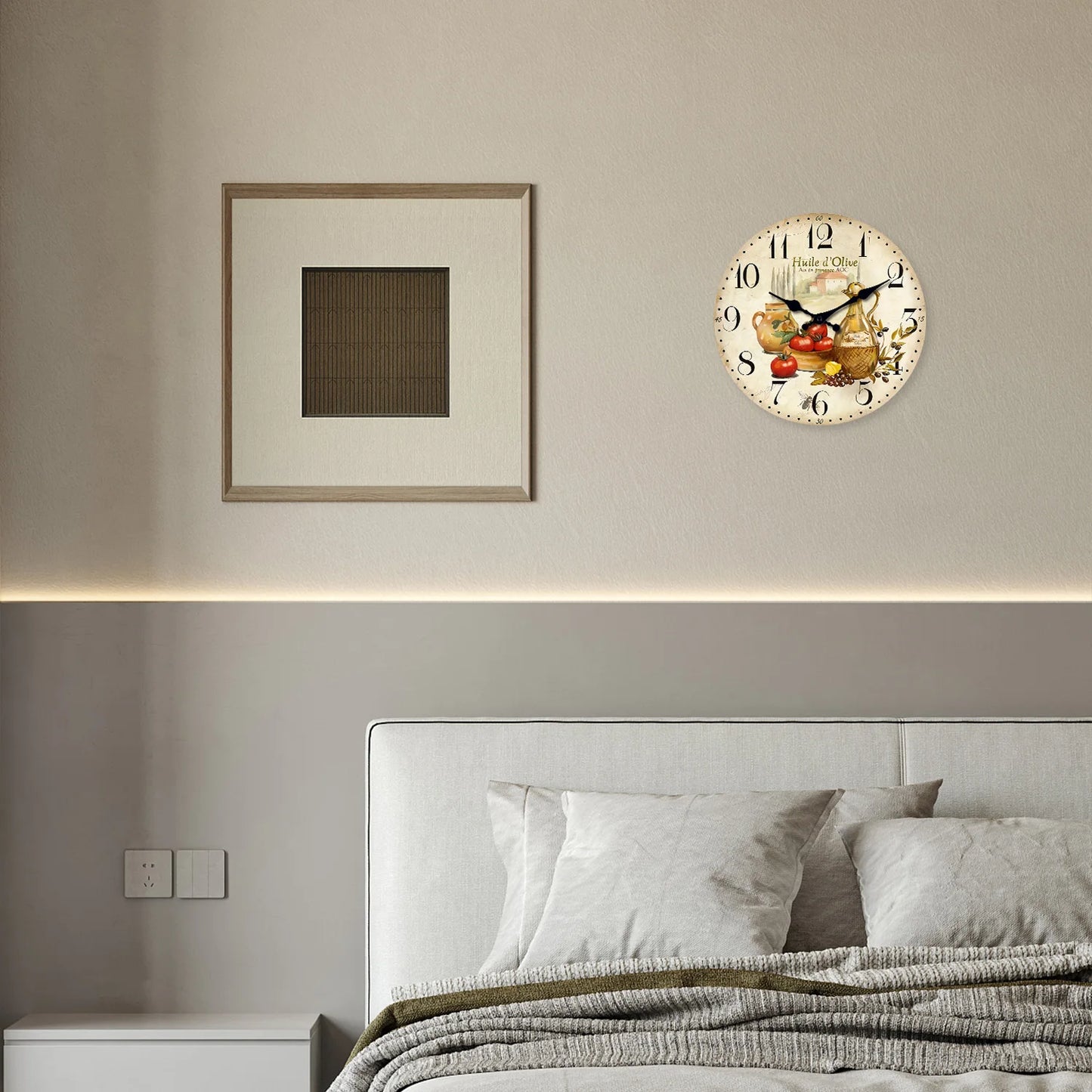 Retro Wooden Olive Wall Clock