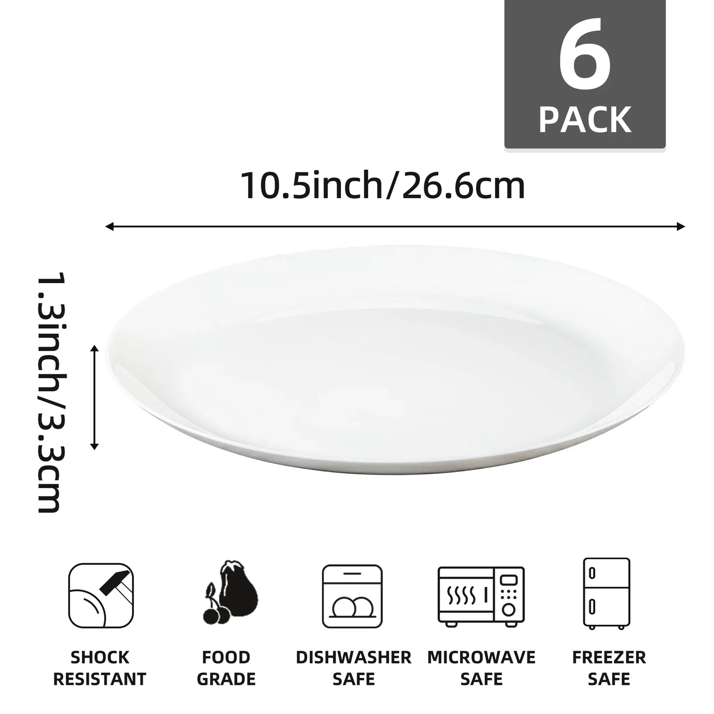 Shatterproof Glass Dinner Plates