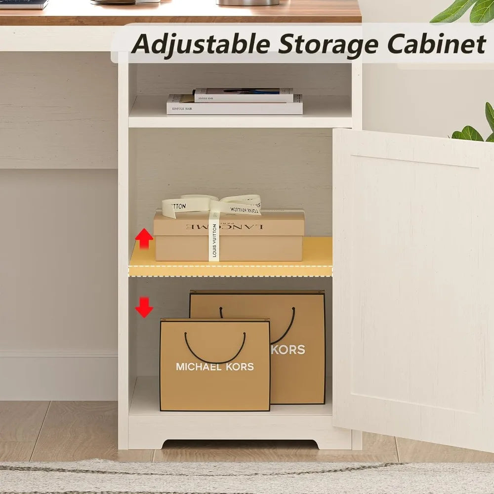 63" Farmhouse L Shaped Desk