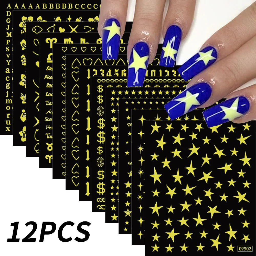 12Sheet Cartoon Stitch Nail Stickers