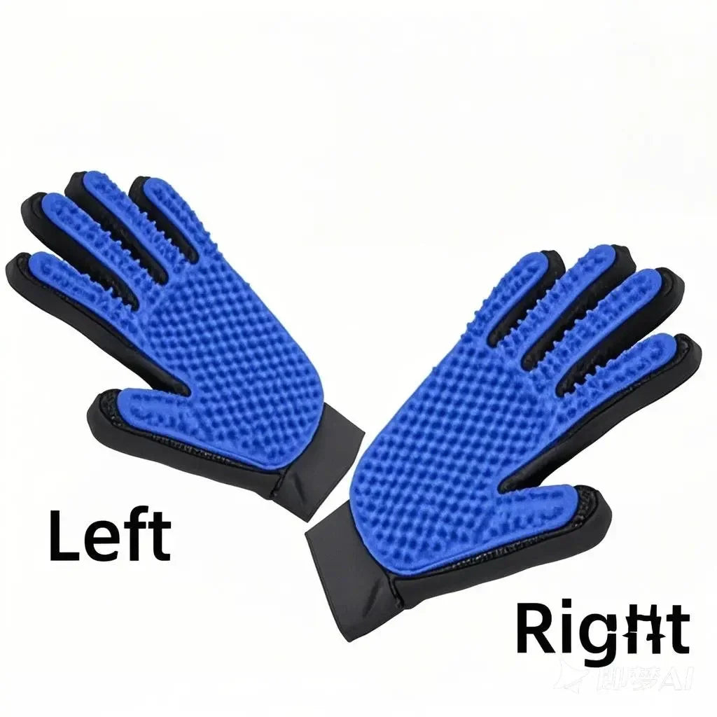 Rubber Dog Grooming Hair Gloves