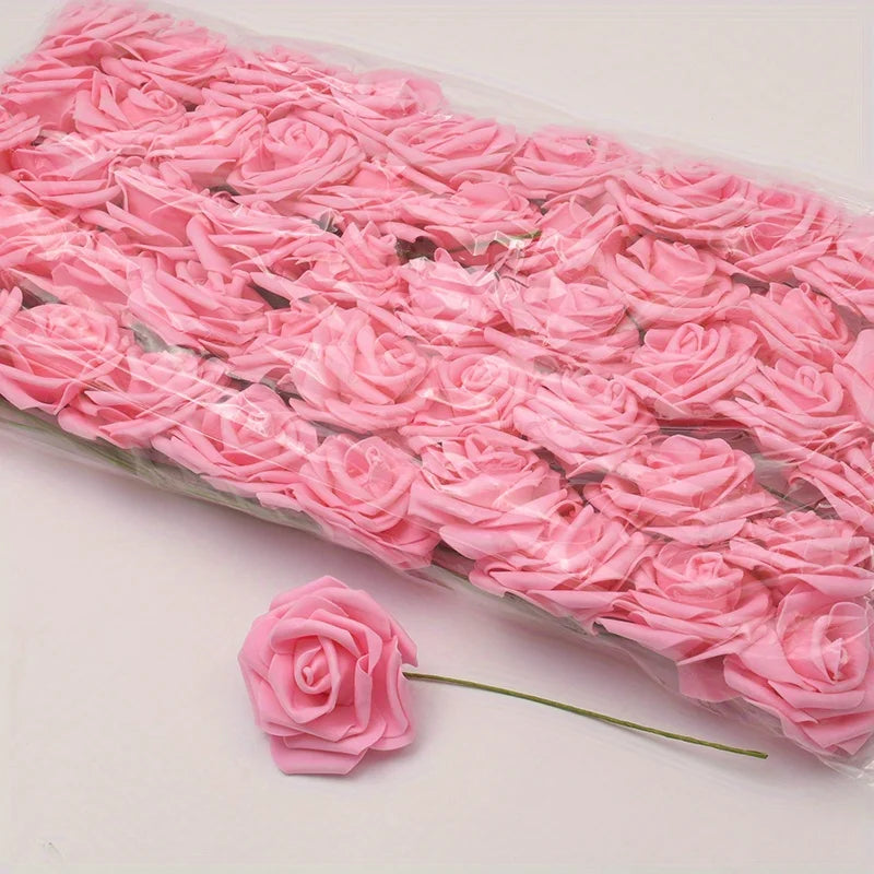 White PE Rose Flower Heads