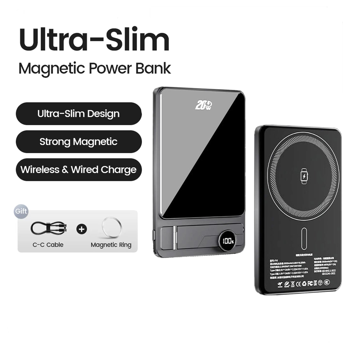 10000mAh Ultra Slim MagSafe Power Bank