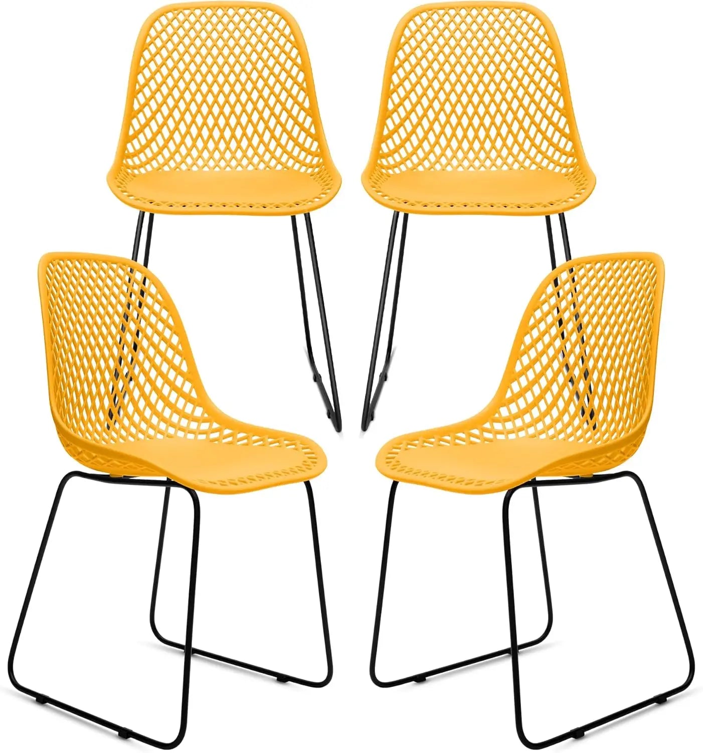 Modern Armless Shell Chair Set
