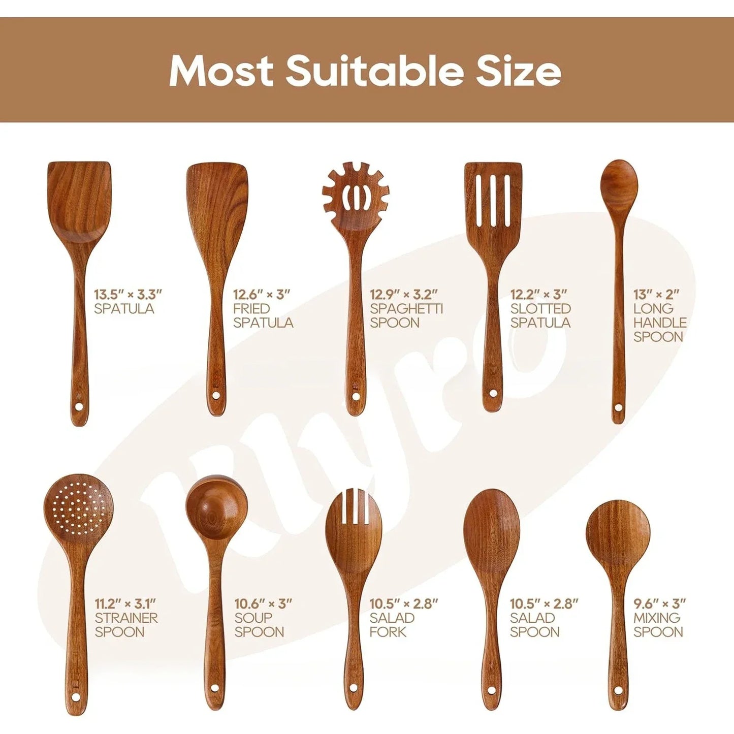 Teak Wooden Utensils Set