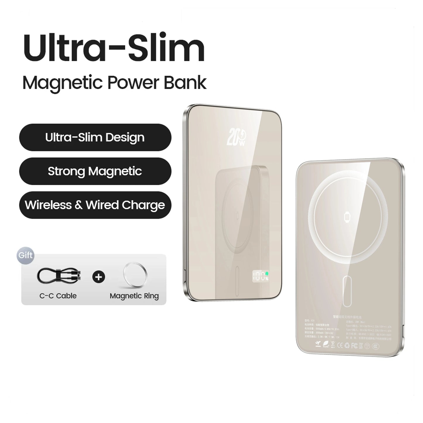 10000mAh 20W Magnetic Power Bank