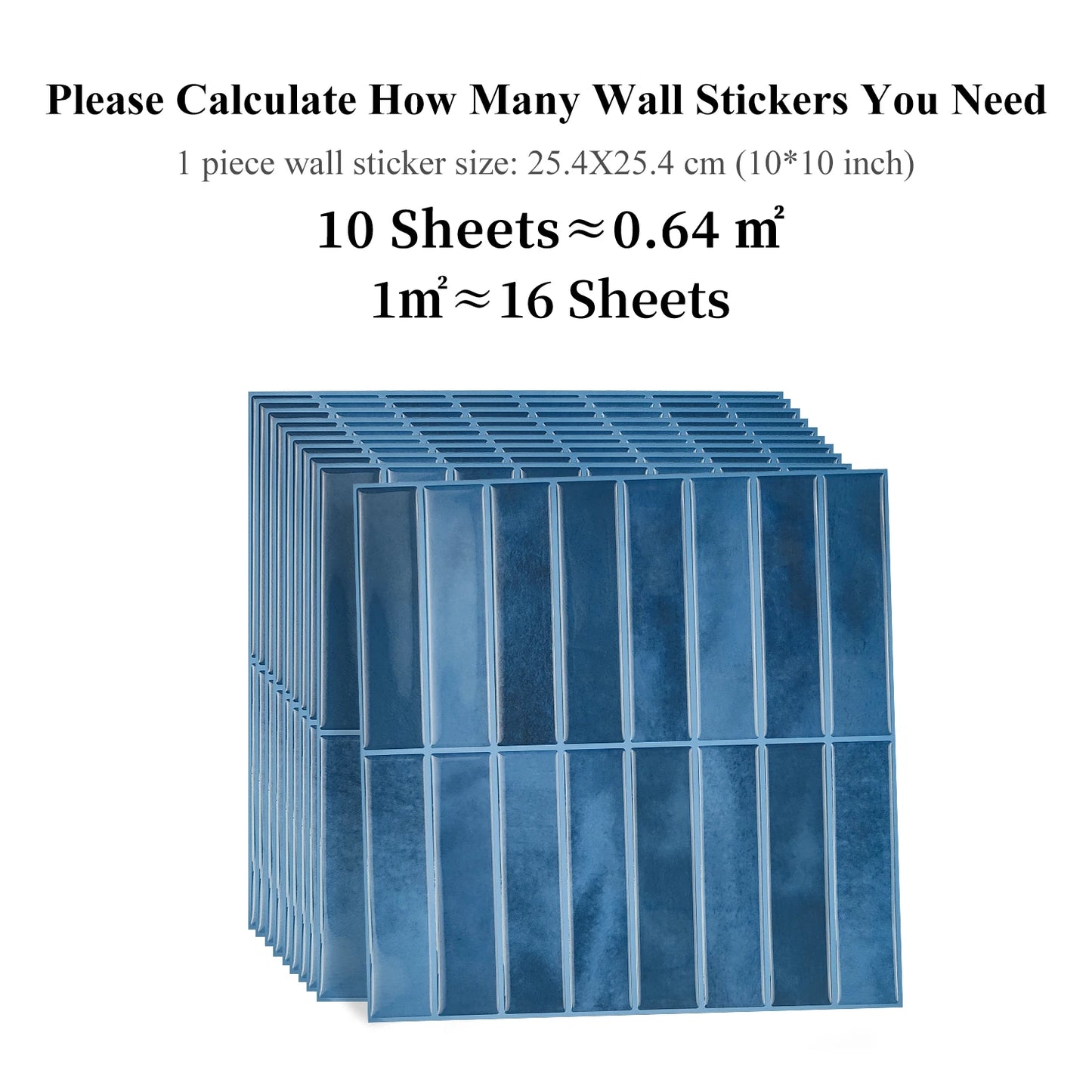 10pcs Waterproof Peel & Stick Wall Tiles