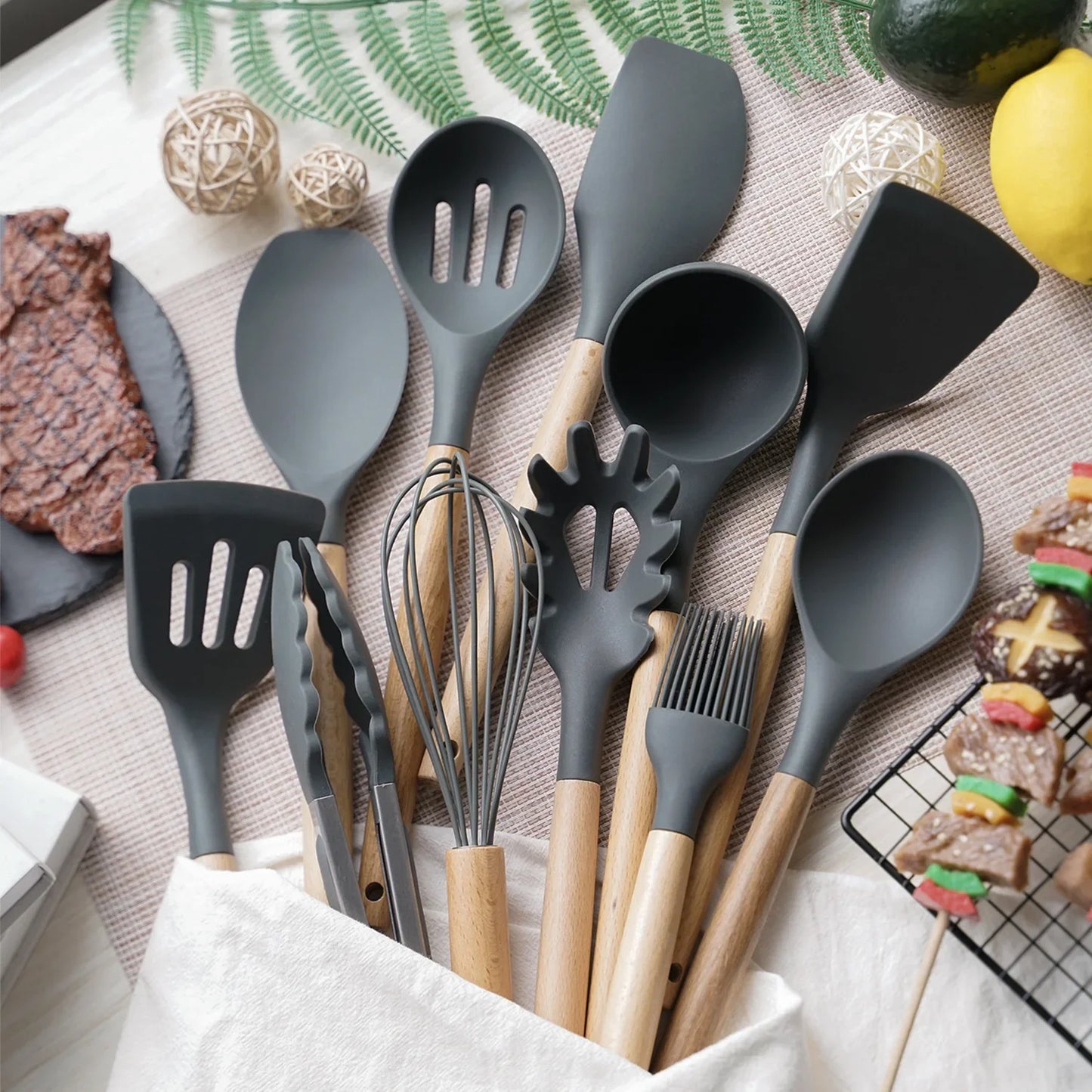 12PCS Silicone Kitchen Utensils Set