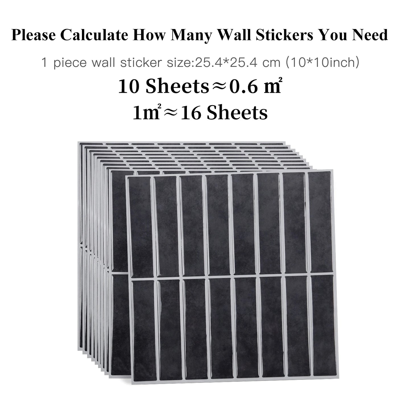 10pcs Waterproof Peel & Stick Wall Tiles