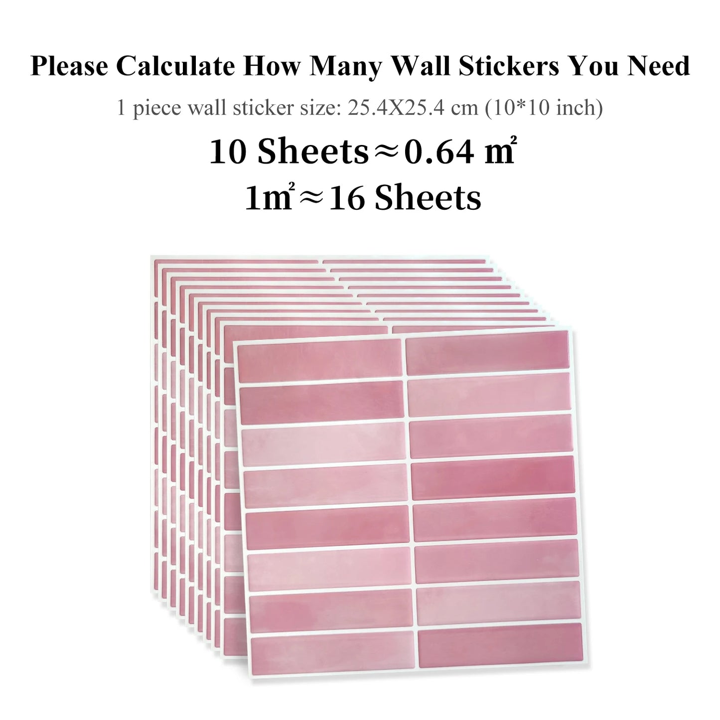 10pcs Waterproof Peel & Stick Wall Tiles