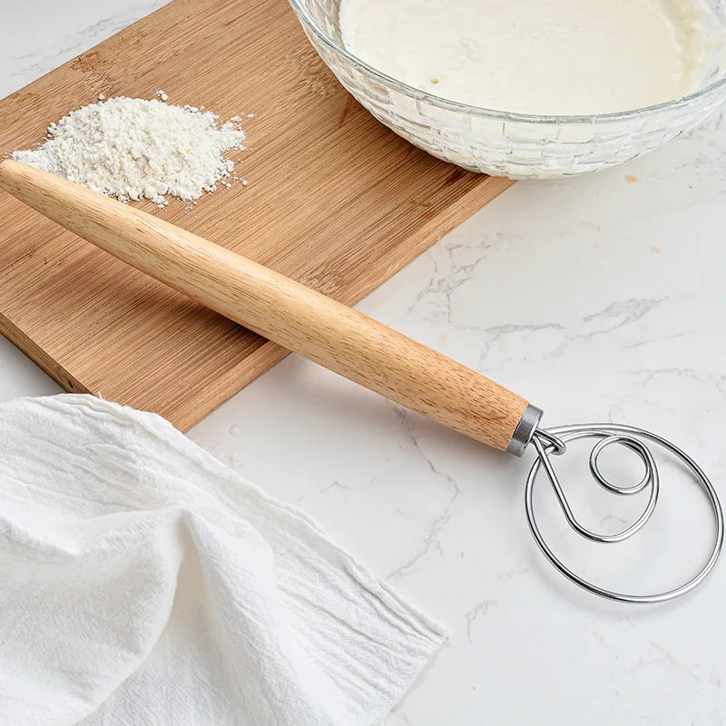 Wooden Handle Danish Dough Whisk