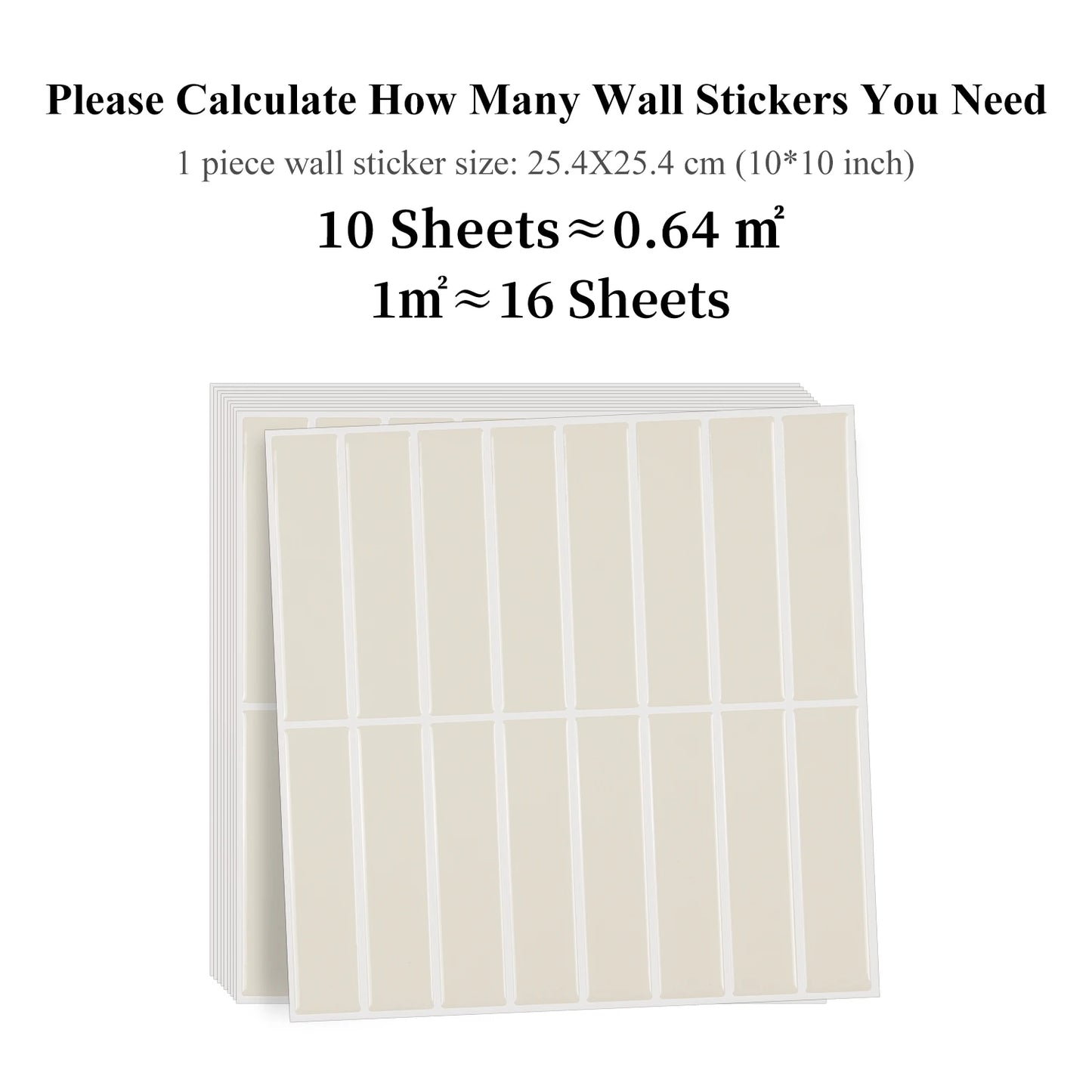 10pcs Waterproof Peel & Stick Wall Tiles