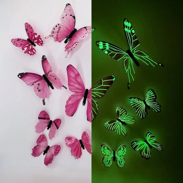 SHISHI 3D Luminous Butterfly Stickers